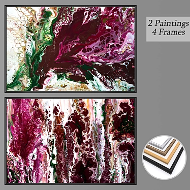 Abstract Wall Art Set 3D model image 1 