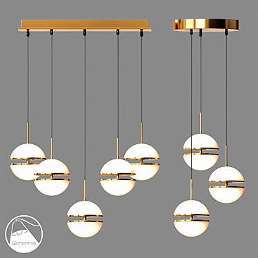 Elegant Crescent Pendant Light 3D model image 1 