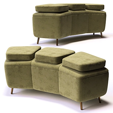 Modern Poly-Sofa: Sleek Design 3D model image 1 