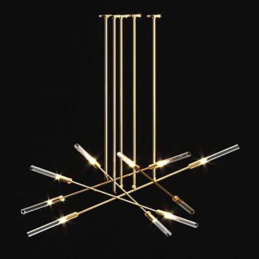 Modern Luxe Gold Chandelier 3D model image 1 