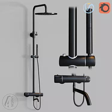 Adjustable Height Shower Bath System 3D model image 1 