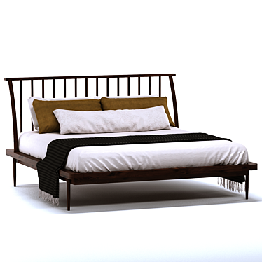 Modern Mid Bed 3D model image 1 