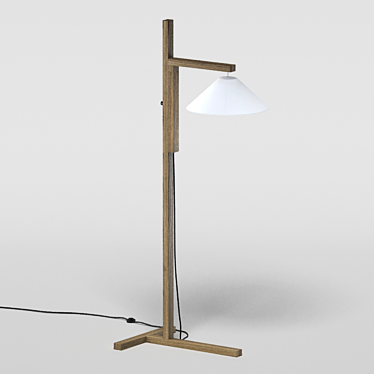 Elegant Christophe Delcourt KAY Oak Floor Lamp 3D model image 1 