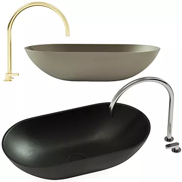 Title: Cocoon Solid Basin: Sleek Design 3D model image 1 