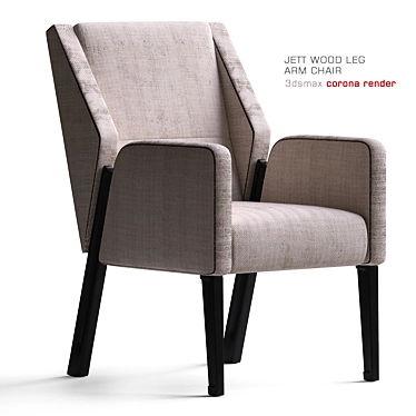 Sleek Wood Armchair: Jett 3D model image 1 