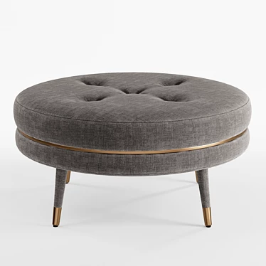 Plush Mid-Century Blake Ottoman 3D model image 1 