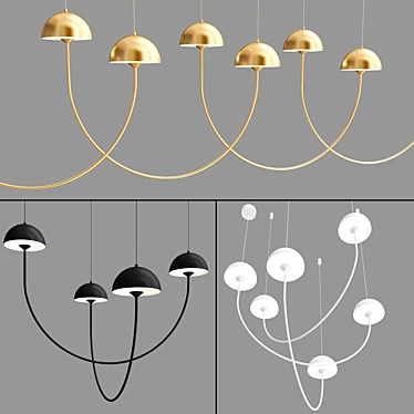 Elegant Champignon Pendant Light 3D model image 1 