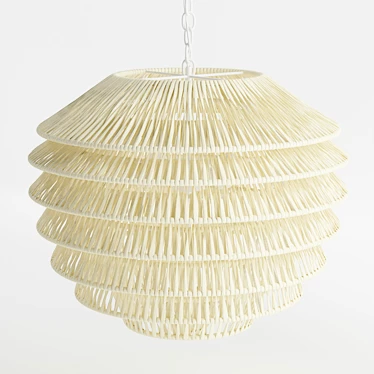 Rattan Tiered Pendant Light 3D model image 1 