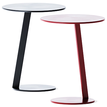 Sleek Metal Puck Side Table 3D model image 1 