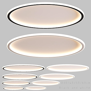 Sleek Round Ceiling Light 3D model image 1 