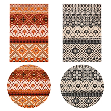 Versatile Set of 8 Rugs 3D model image 1 