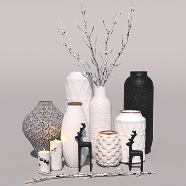 Elegant Home Decor Set 3D model image 1 