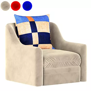 Modern Quincy Armchair: Sleek Design & Superior Comfort 3D model image 1 