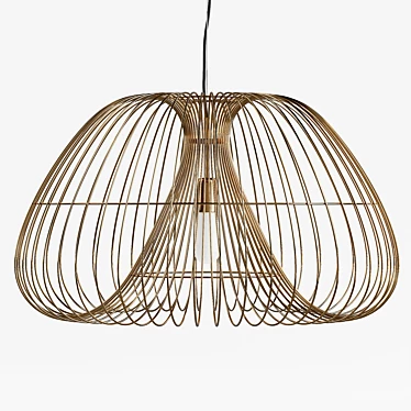 Brass Wire Cosmos Pendant Light 3D model image 1 