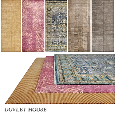 DOVLET HOUSE 5-Piece Carpet Set (Part 689) 3D model image 1 