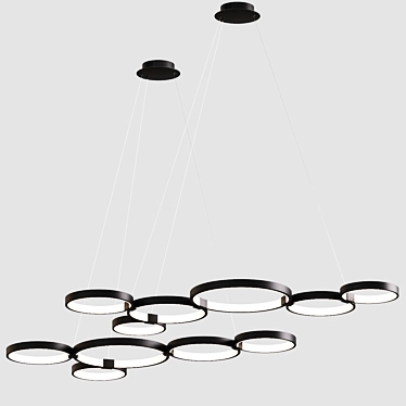 Modern Multi-Ring Pendant Lights - Stylish Lighting Solution 3D model image 1 