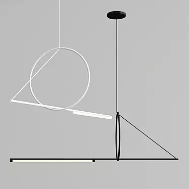 Sleek LED Rod Pendant: SIRIS 3D model image 1 