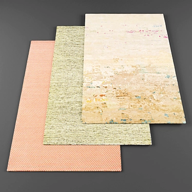 High-Res Rug Set: 5 Textured Pieces 3D model image 1 