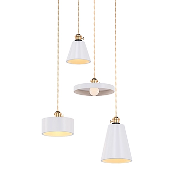 Sleek Concrete LED Pendant Light 3D model image 1 