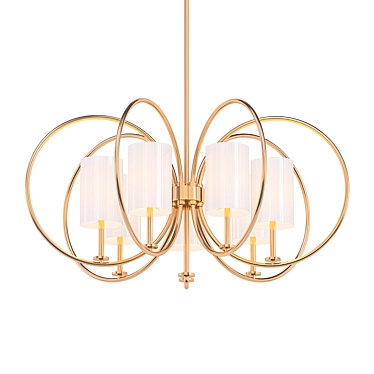 Aged Brass 7-Light Chandelier: Maxim Meridian 3D model image 1 