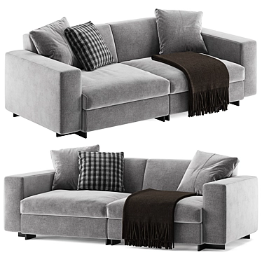 Molteni & C Turner 2-Seat Sofa: Elegant and Comfortable 3D model image 1 