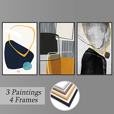 Title: Versatile Set of Wall Paintings 3D model image 1 