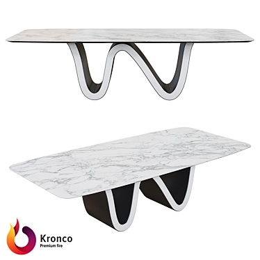 Sleek Kronco Sam - Ceramic Dining Table 3D model image 1 