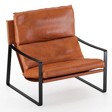 Sleek Leather Armchair: David 3D model image 1 