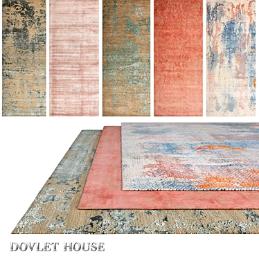 DOVLET HOUSE 5-Piece Carpets (Part 703) 3D model image 1 