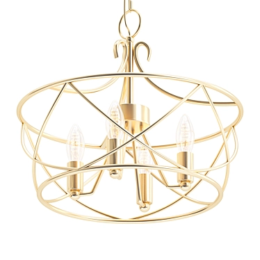 Modern Drum Pendant Light 3D model image 1 