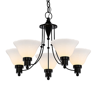 Elegant 5-Light Chandelier: Perkins 3D model image 1 