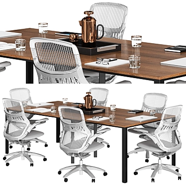 TurboSmooth Woody Conference Table 3D model image 1 