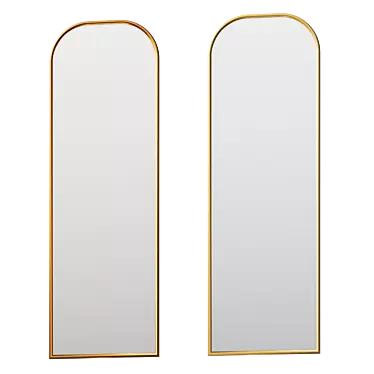 Title: Gilded Leaner Mirror 3D model image 1 