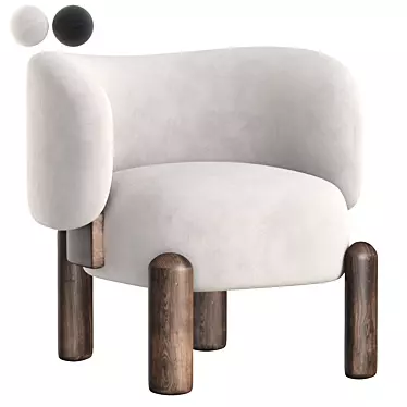 Sleek MOON Chair: Luxurious & Contemporary 3D model image 1 