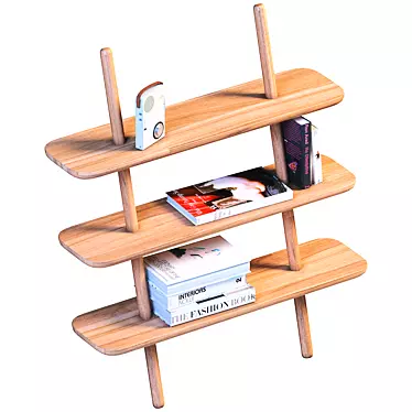 Solid Wood Bookshelf 3D model image 1 
