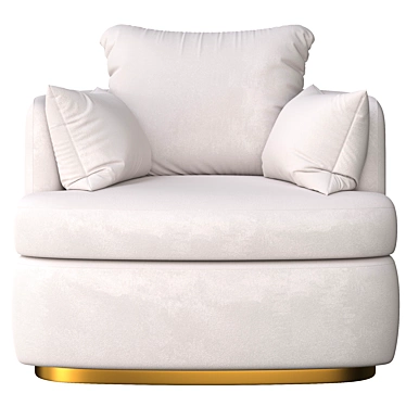 Luxe Linen Swivel Chair 3D model image 1 