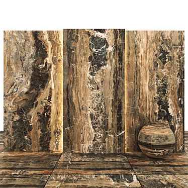 Elegant Brown Rex Marble: Textured Slabs, Tiles & More 3D model image 1 