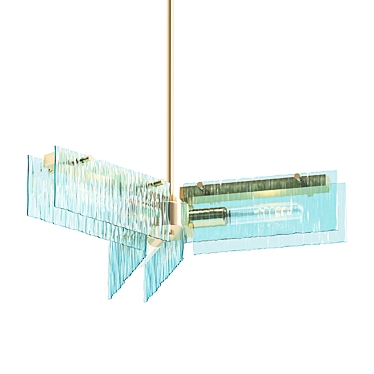 Ethereal Blue Glass Chandelier 3D model image 1 