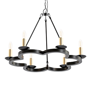 Industrial Iron Ring Chandelier 3D model image 1 