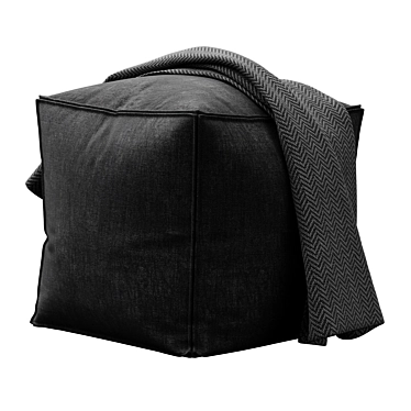 Stylish Moriah Black Pouf: Ashley Furniture 3D model image 1 