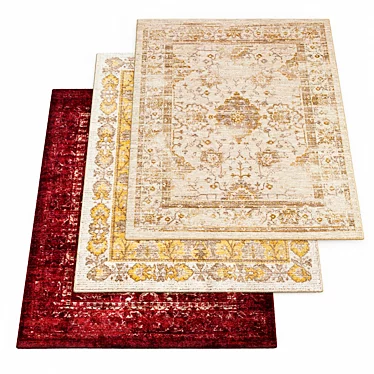 Vintage Distressed Persian Rug - Indoor/Outdoor 3D model image 1 