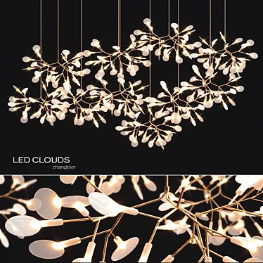 Majestic Led Clouds Chandelier 3D model image 1 