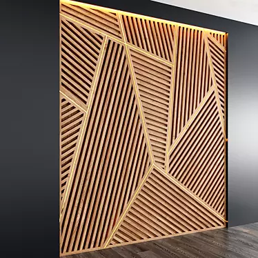 Natural Wood Panel Art - 2400x2700mm 3D model image 1 