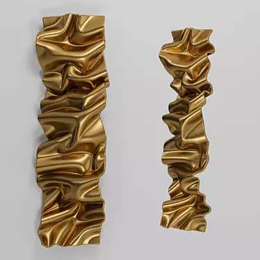 Modern Gold Sculpture Wall Decor 3D model image 1 