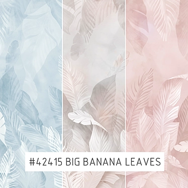 Tropical Vibes: 42415 Banana Leaves Wallpapers 3D model image 1 