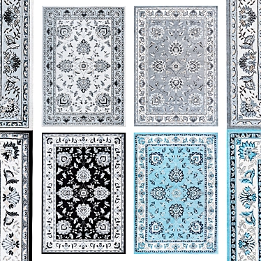 Vintage Blue Texture Rug Collection 3D model image 1 