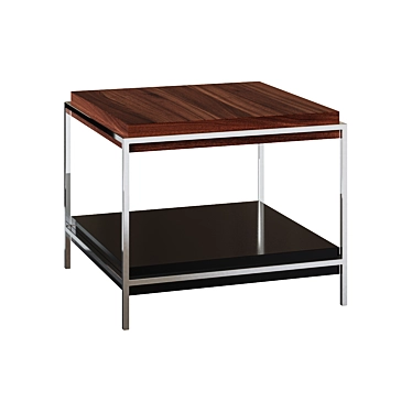 Sleek Metal and Wood Coffee Table 3D model image 1 