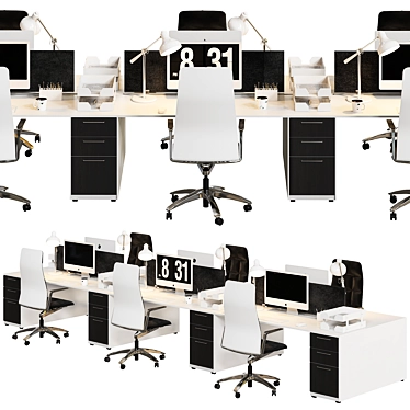 Sleek Office Set: High Detail & Optimized 3D model image 1 