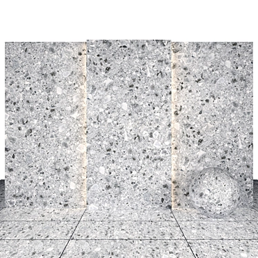 Elegant Terrazzo Light Stone Slabs 3D model image 1 