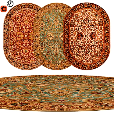 Elegant Oval Rugs | Stylish Décor 3D model image 1 